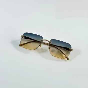 Luxury Gold Green Square Frame Sunglasses for Men