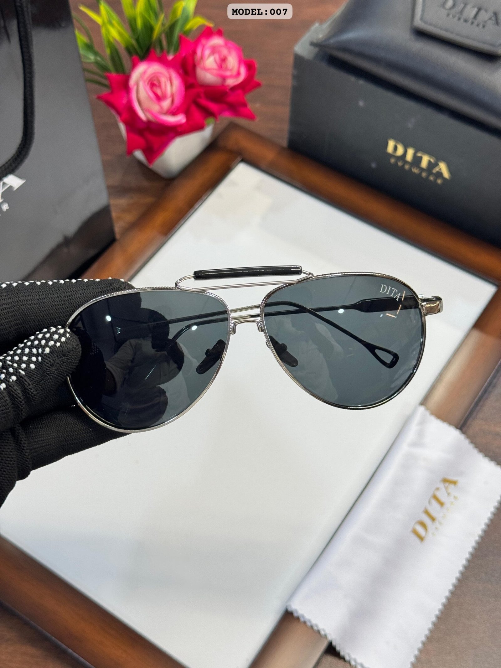 Dita 007 Silver Black Shades (3)
