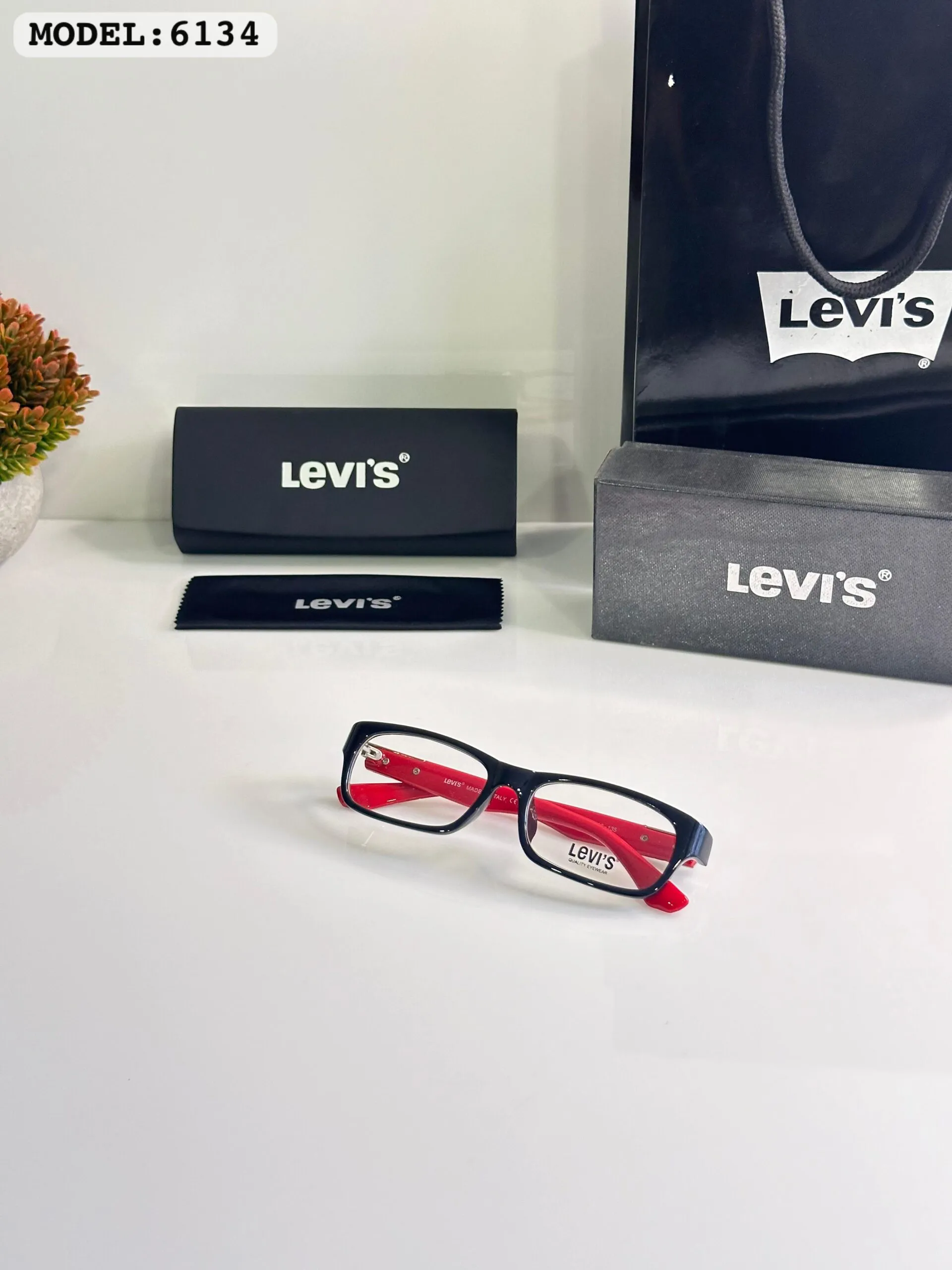 Red Black Frame Sunglasses – Stylish UV Protection 6134 Red Black Frame Sunglasses – Stylish UV Protection 6134