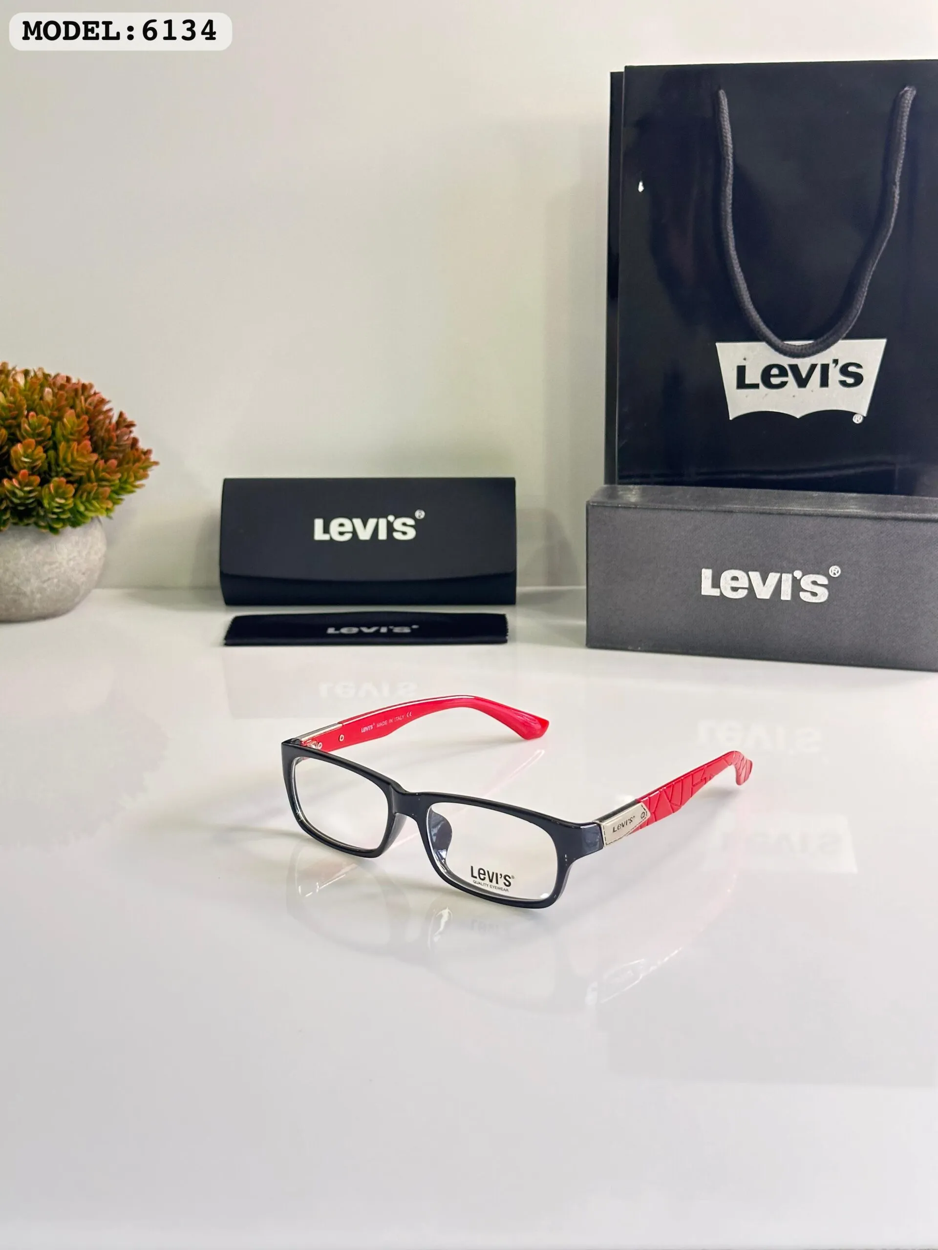 Red Black Frame Sunglasses – Stylish UV Protection 6134 Red Black Frame Sunglasses – Stylish UV Protection 6134