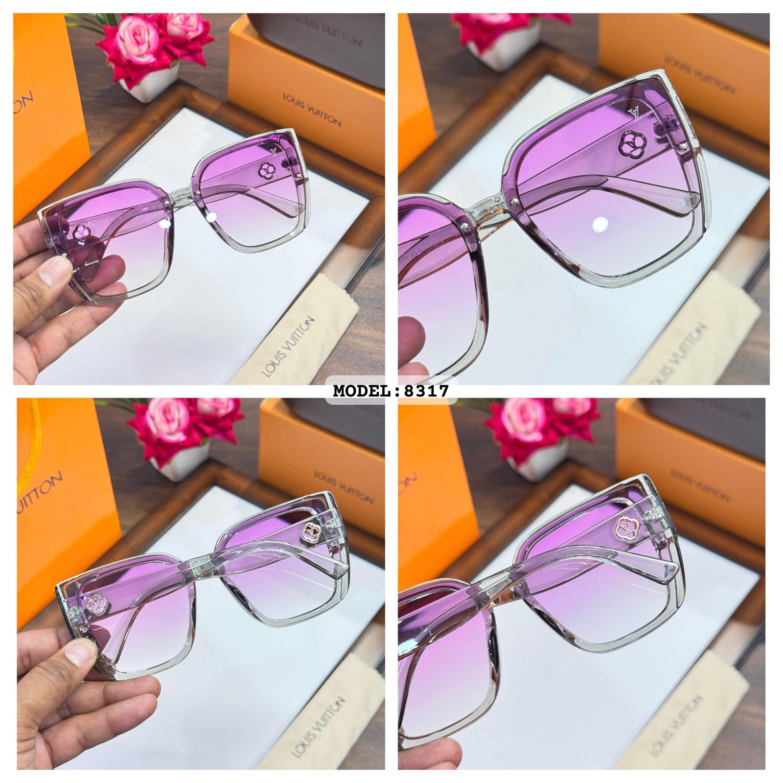 Grey Purple Women's Sunglasses – Elegant Dual-Tone Style Grey Purple Women's Sunglasses – Elegant Dual-Tone Style