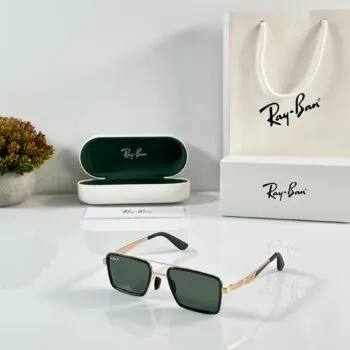 Premium Hexagonal Pilot Sunglasses – Gold & Green Edition
