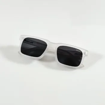 Premium Matte Black Rectangle Sunglasses – Ice Finish Edition