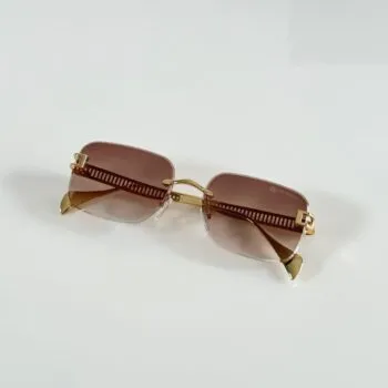 Men's Gold Brown Sunglasses | Premium Warm Tone Style