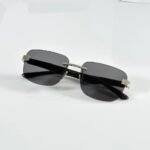 Men’s Silver Black Sunglasses | Premium Dual-Tone Style