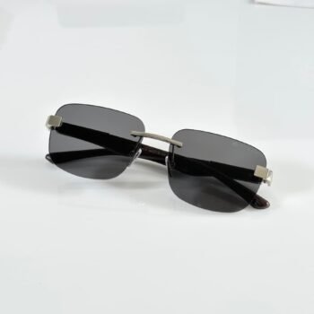 Men’s Silver Black Sunglasses | Premium Dual-Tone Style
