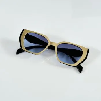 Luxury Design Women’s Sunglasses – Gold Blue Tint