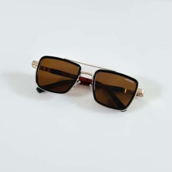 Men’s Gold Brown Premium Fashion Sunglasses