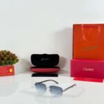 Silver Blue Rimless Luxury Sunglasses – Premium Collection (3)