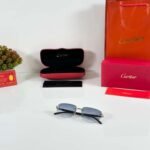 Silver Blue Rimless Luxury Sunglasses – Premium Collection (3)