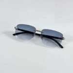 Silver Blue Rimless Luxury Sunglasses – Premium Collection (3)