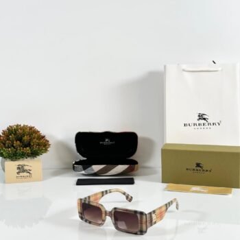 Women’s Brown Checked Sunglasses Premium Style