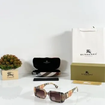 Women’s Brown Checked Sunglasses Premium Style