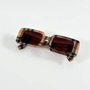 Women’s Brown Checked Sunglasses Premium Style