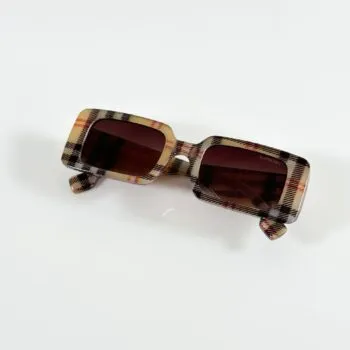 Women’s Brown Checked Sunglasses Premium Style