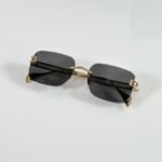 Premium Luxury Square Aviator Sunglasses – Gold & Black Edition