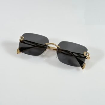 Premium Luxury Square Aviator Sunglasses – Gold & Black Edition