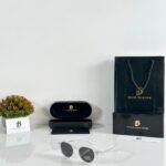 Premium Modern Rectangular Sunglasses – Water Black Edition