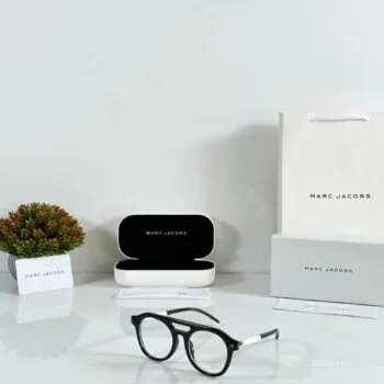 Premium Black White Striped Optical Frame – Bold Statement Eyewear