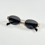 Premium Gold Metal Oval Sunglasses – Women’s Elegant Edition