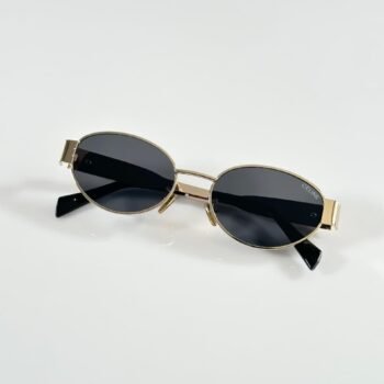 Premium Gold Metal Oval Sunglasses – Women’s Elegant Edition