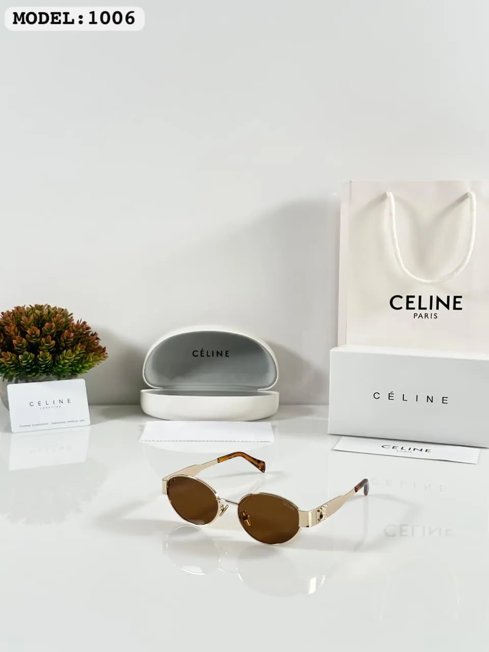 Premium Gold Oval Sunglasses – Women's Vintage Brown Edition