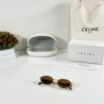 Premium Gold Oval Sunglasses – Women’s Vintage Brown Edition