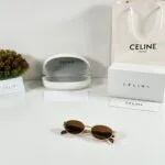 Premium Gold Oval Sunglasses – Women’s Vintage Brown Edition