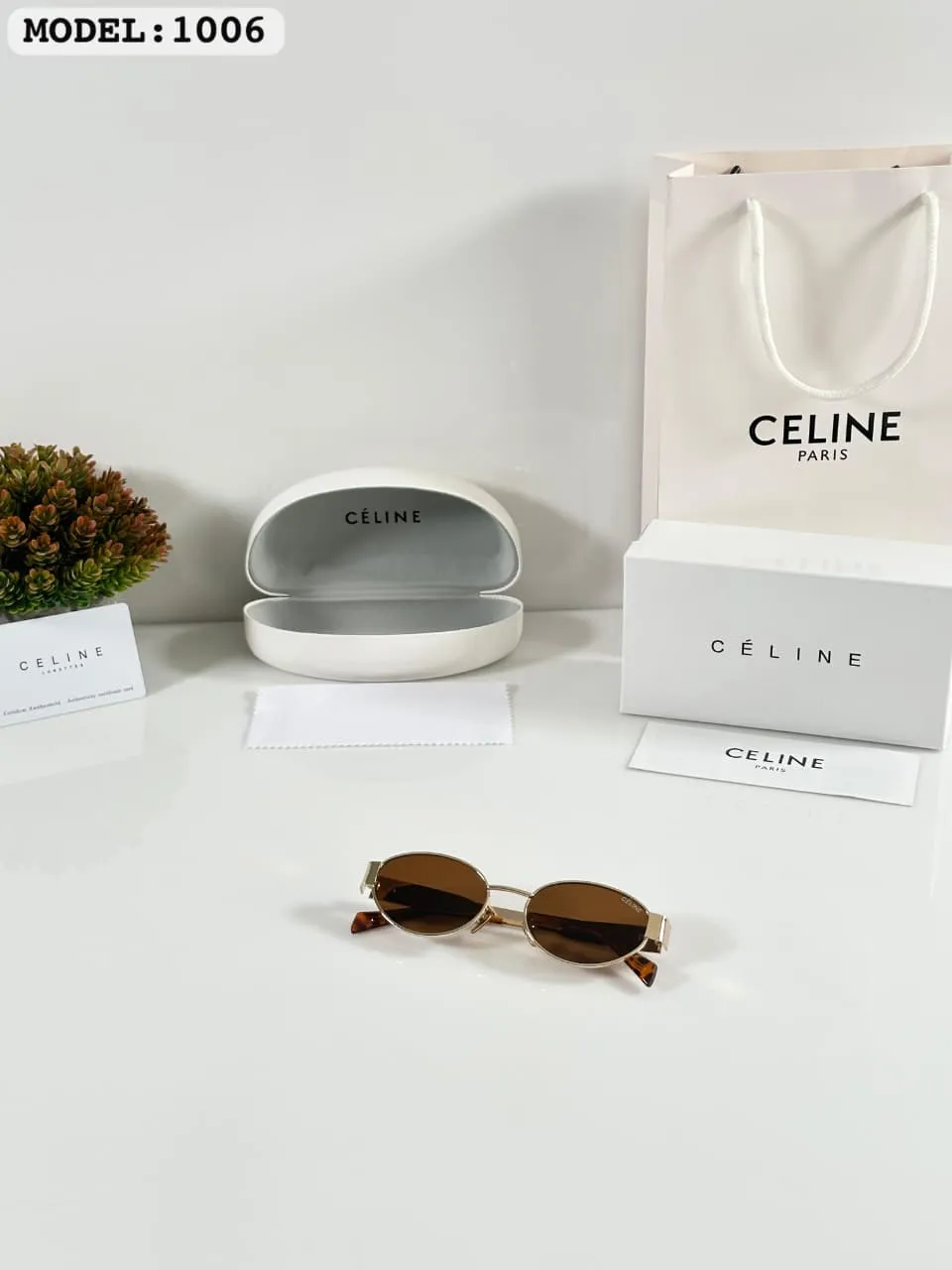 Premium Gold Oval Sunglasses – Women's Vintage Brown Edition