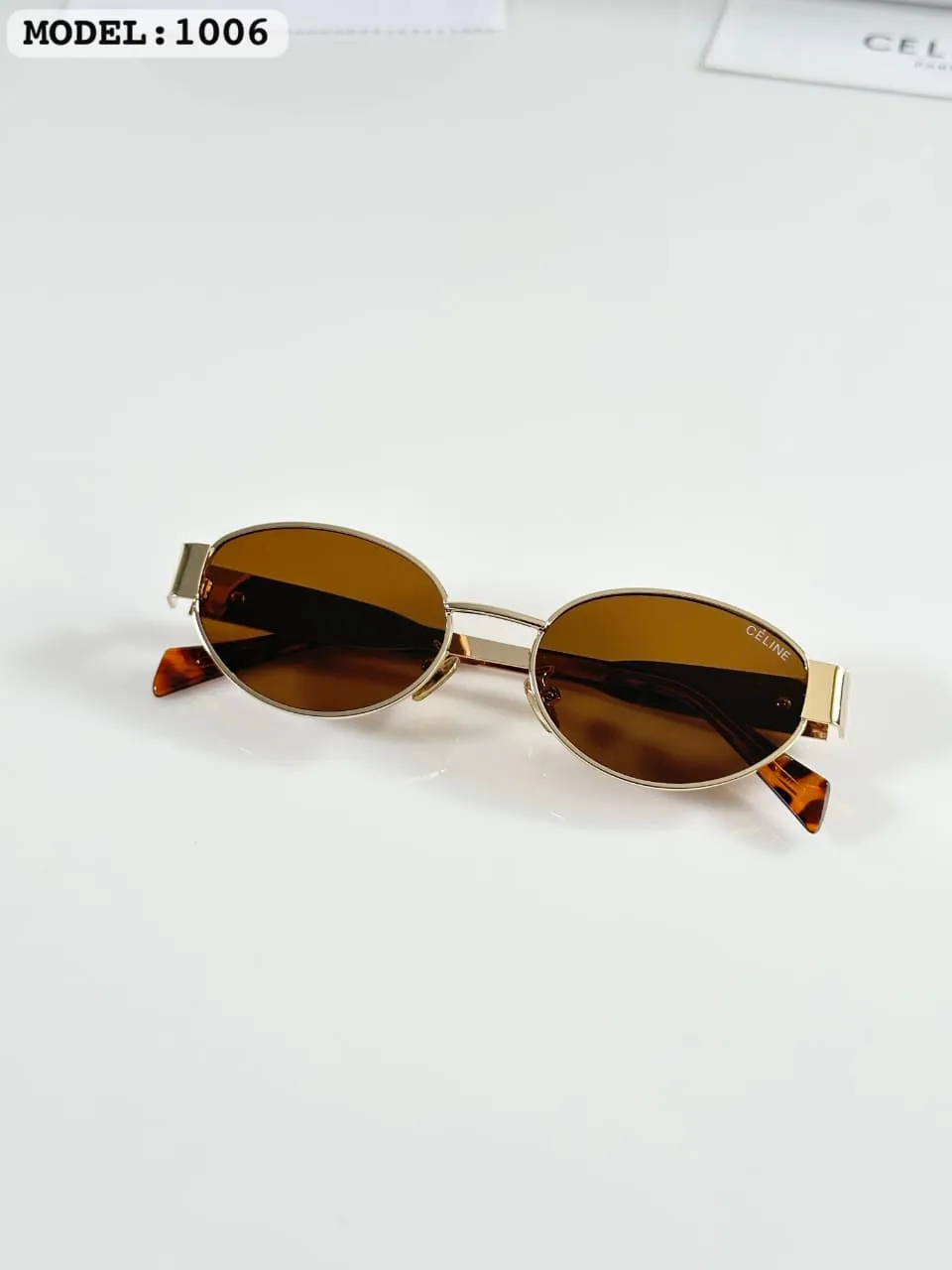 Premium Gold Oval Sunglasses – Women's Vintage Brown Edition