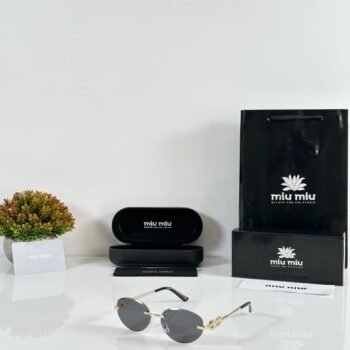 Premium Gold Rimless Oval Sunglasses – Women's Luxury Edition