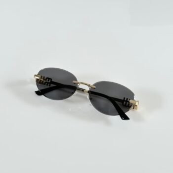 Premium Gold Rimless Oval Sunglasses – Women's Luxury Edition