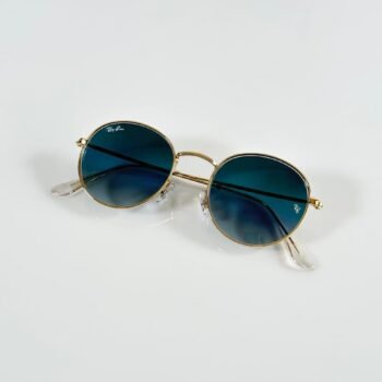 Premium Iconic Round Metal Sunglasses – Gold & Blue Edition