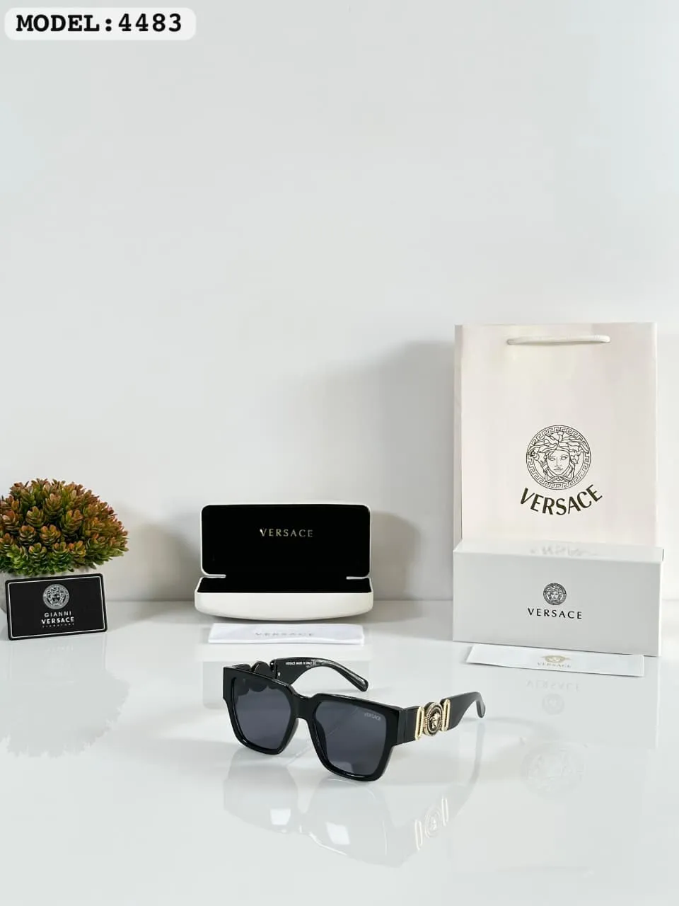 Premium Medusa Shield Sunglasses (3) Premium Medusa Shield Sunglasses – Gold & Black Edition