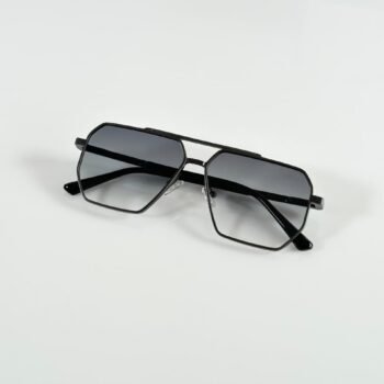 Premium Modern Square Aviator Sunglasses – Gunmetal Green