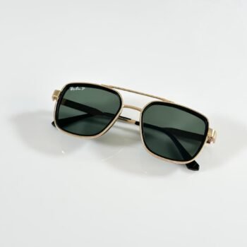 Premium Scuderia Round Sunglasses – Gold & Green Edition
