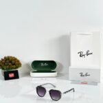 Premium Sleek Metal Sunglasses – Silver Black Edition