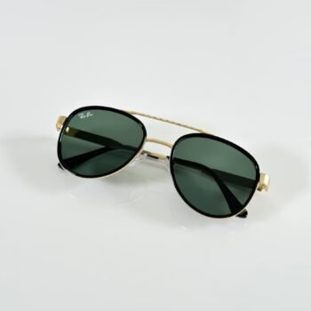 Premium Square Pilot Sunglasses – Gold & Green Edition