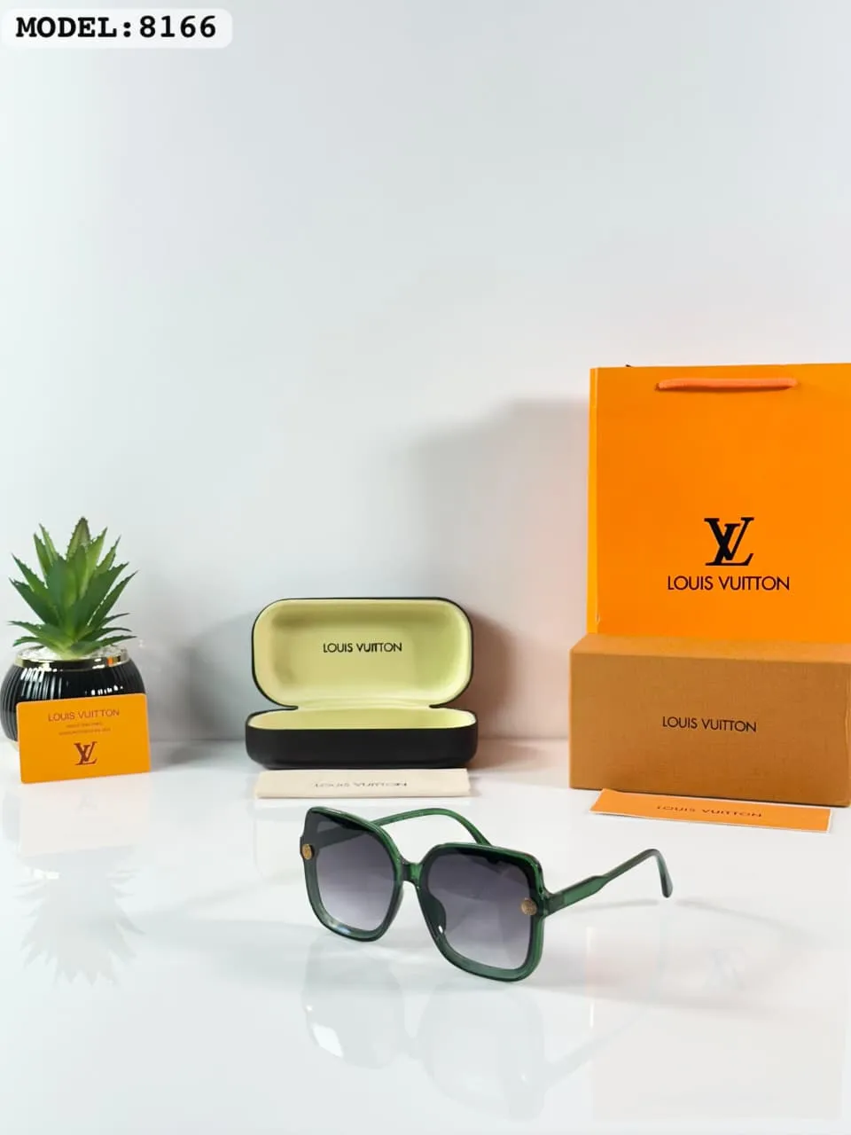 Premium Black Green Square Sunglasses – Women's Luxury Edition