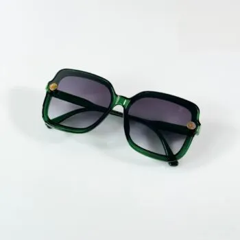 Premium Black Green Square Sunglasses – Women's Luxury Edition