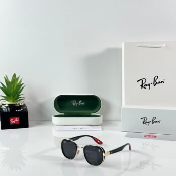 Premium Gold Oval Sunglasses – Black Lens Edition