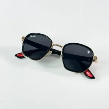 Premium Gold Oval Sunglasses – Black Lens Edition