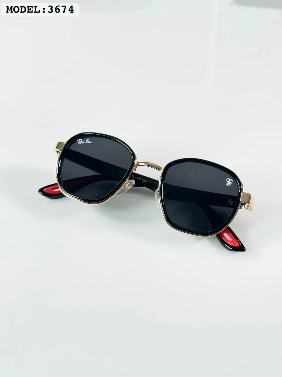 Premium Gold Oval Sunglasses – Black Lens Edition