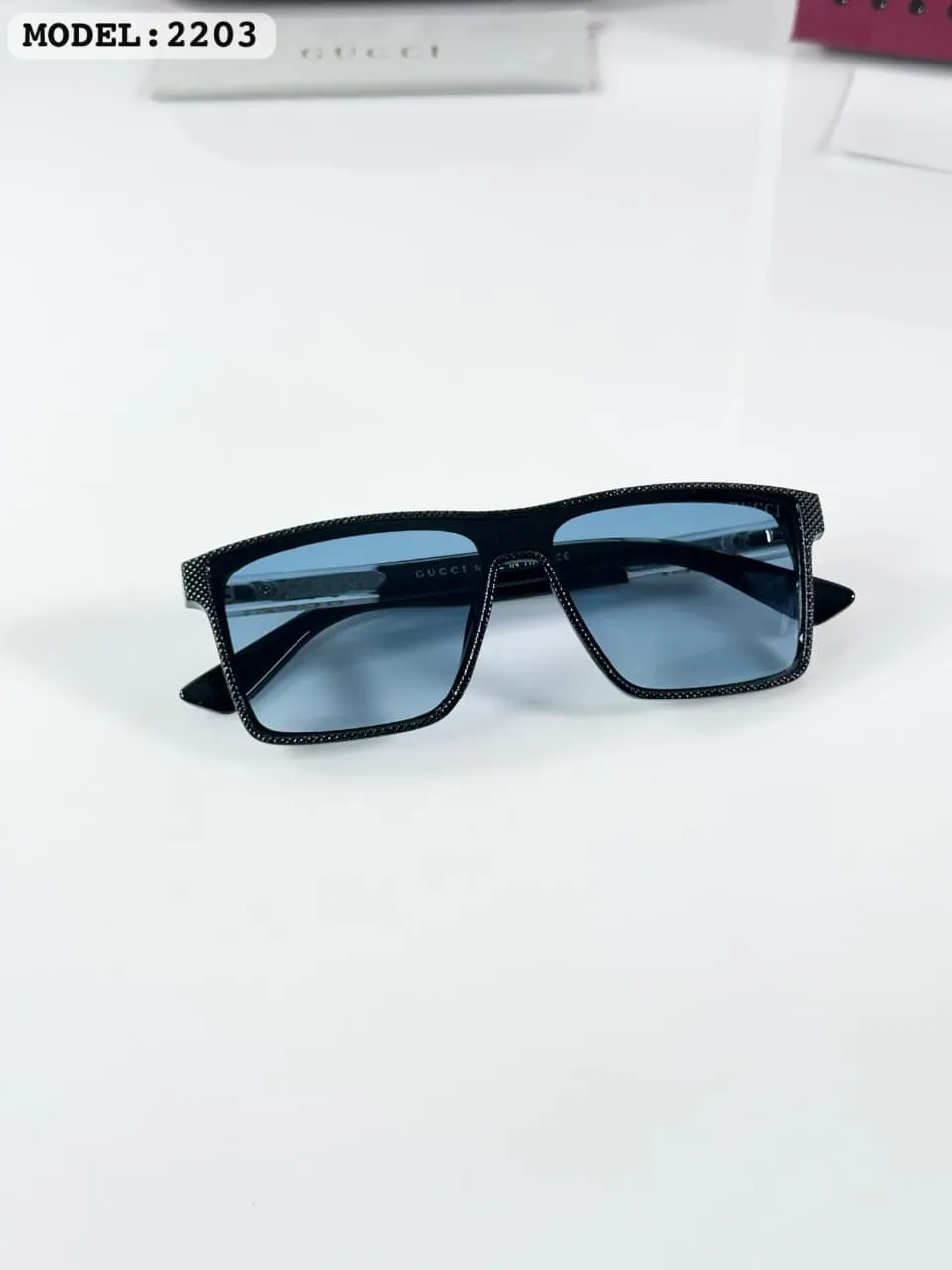 Premium Oval Metal Sunglasses – Black Blue Edition