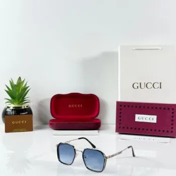 Premium Silver Pilot Sunglasses – Blue Gradient Edition