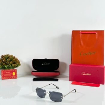 Premium Silver Rectangle Sunglasses – Boys Black Edition