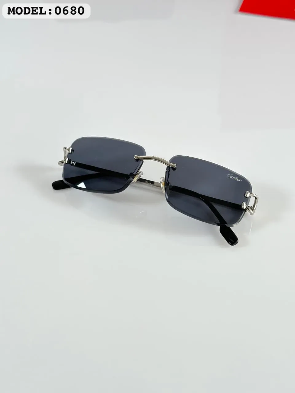 Premium Silver Rectangle Sunglasses – Boys Black Edition