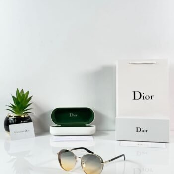 Golden Forest Round Sunglasses – Green Gradient Metal Eyewear