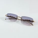 Rose Gold Rimless Eyewear – Pink Tint Luxury Glasses (3)