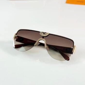 Royal Horizon Shield Sunglasses – Gold Brown Luxury Eyewear